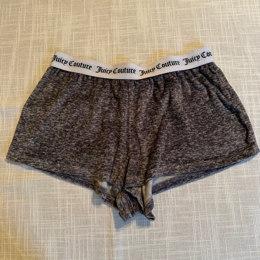 Juicy Couture Gray Heathered Rhinestone Logo Sleep Shorts Womens Small 1751-47 - Picture 3 of 7